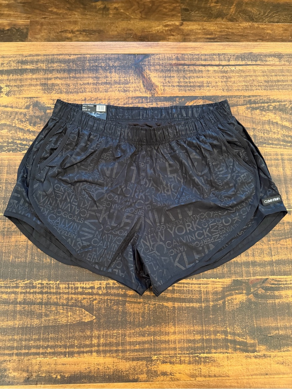 Calvin Klein Black All-Over Logo Athletic Shorts